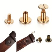 Resim 10 Set DIY Metal Düz Başlı Perçinler, Sabit Vidalar 8mm ile, Suni Deri El Sanatları Metal Perçinler 