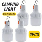 Resim 4 Adet LiHangStar Şarj Edilebilir USB Kamp Lambası - Acil Durumlar, Kamp, Balıkçılık, Bahçe ve Standlar için Taşınabilir Yüksek Parlaklık Fenerler, IPX4 Su Geçirmez, Beyaz, Şık Tasarım | Suya Dayanıklı Işık 