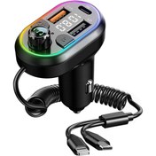 Resim S-Link Sl-bt307 Çift Usb 5v 3.1a/1a Led Işıklı Siyah 2 In 1 C Port Iphone Bluetooth Fm Transmitter 