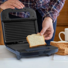 Resim Goldmaster Miss 750W Isınmaya Dayanıklı Tost ve Izgara Makinesi Ege Mavisi In 6409 