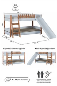 Resim benim odam My House Montessori Ahşap Ranza Kaydıraklı Oyun Evi 