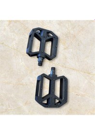 Resim Zozo Pedal Hf-605 Mtb Reflektörlü Bisiklet Pedalı Plastik Dış Yüzey Siyah Geniş Bisiklet Pedal 
