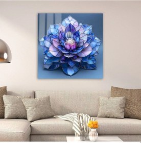 Resim Huzurun Işıltısı: Vitray Lotus Çiçeği Cam Tablo 