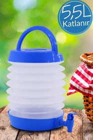 Resim Telvesse Musluklu Katlanır Su Bidonu Outdoor Akordiyon Kamp Su Kovası Çeşme Piknik Damacana Içecek Şişesi 
