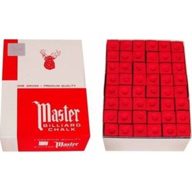 Resim Bilardo Tebeşiri Master Gros Tebeşir 144'lü Kırmızı 