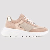 Resim Hakiki Deri Pudra Bağcıklı Kadın Spor Ayakkabı Pudra 