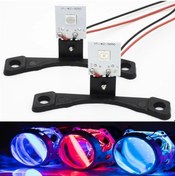 Resim Mavi-3.0 Lens-2pcs Araba Led Drl Şeytan Gözler Motosiklet Şeytan Nazar Fot 3.0/2.5 Farlar Mini Projektör Lens Kapatma D 