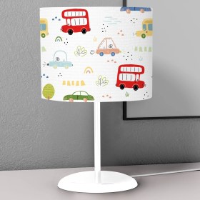 Resim instababyrooms Taşıtlar Desenli Çocuk Odası Dijital Baskılı Çocuk Odası Masaüstü Abajur Avize 