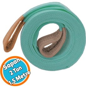 Resim Nzb Sapan Polyester Spanzet 2 Ton 1.5 Metre Turkuaz Sağlam Yük Kaldırma Taşıma İndirme Halat 