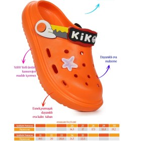 Resim Kiko Kids Eva Plaj Havuz Okul Kreş Erkek Çocuk Terlik Twg 755-1 Turuncu 