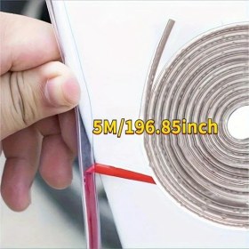 Resim Trendooze Turcoshop11 5m/196.85in Siyah Kapı Kenarı Pvc Koruma Şeridi, Araç Çarpışma Önleyici Kenarlık Contası 