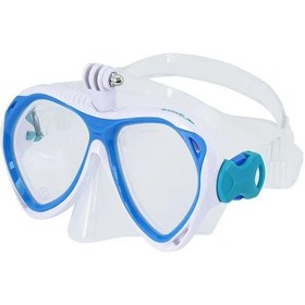 Resim Speedo Sol25003-rlpl Ju Dual Lenses Mask With Camera Mount Çocuk Yüzücü Gözlüğü Mavi 