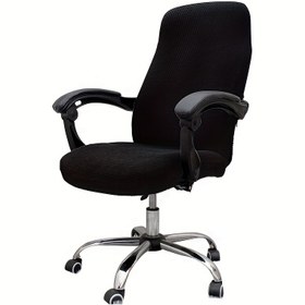 Resim 1 adet Ofis Fermuarlı Sandalye Kılıfı, Dönebilen, Yüksek Sırtlı, Yönetici Sandalyeleri Çizilmeye Karşı Dayanıklı ve Kolay Kurulum ve Çıkarma, Ofis, Ev veya Çoklu Renkler Mevcut, Nefes Alabilen Yıkanabilir Sandalye Kılıfı 