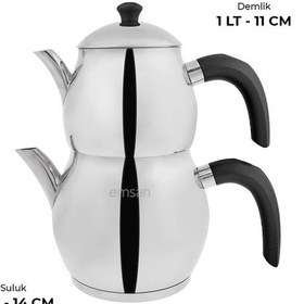 Resim Emsan Cemre Maxi Siyah Çaydanlık Takımı 