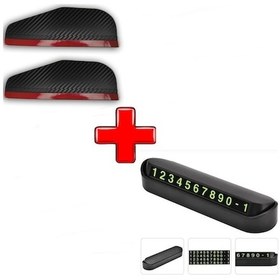 Resim Mitsubishi Colt İle Uyumlu Araç Parkmatik Numaratör + Carbon Ayna Siperlik 