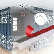 Resim 1 adet No-Drill Nano Silent Track, Çok Fonksiyonlu U-Şekilli ve L-Şekilli Kılavuz Rayı, Kolay Kurulum, Sonsuzca Uzatılabilir ve Birleştirilebilir, Üst ve Yan Montaj Seçenekleri ile, Pencerelere, Pencere Ekranlarına, Duş Pencerelerine, Bölme, Dolap, Dolap, Banyo Aksesuarları için Uygun. 