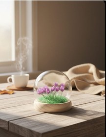 Resim Ev Dekorasyon Dekoratif Lale Çiçek Gece Lambası Led Işıklı Kristal Taşlı Yeşil 