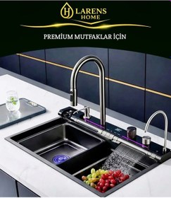 Resim Larens Lüks Akıllı Dijital Göstergeli Eviye Seti Antrasit - Gri 