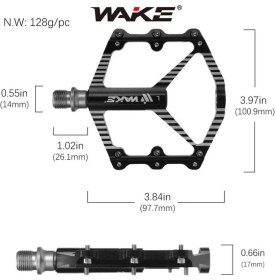 Resim Wake Alüminyum Mavi Rulmanlı Cr-Mo Mil Geniş Bisiklet Pedalı 