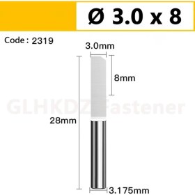 Resim 2Liyao 3.0X8X3.175MM (2319) Ø0.8-6mm Katı Karbür Tek Flüt Düz Yönlendirici Bit End Mill Cnc Freze Kesicisi Gravür Aracı Akrilik Mdf Plastik HRC63 (Yurt Dışından) 