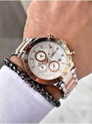 Resim COMMES Çelik Kordon Kronometre Ve Takvimli Gümüş Rose Gold Renk Unisex Klasik Kol Saati Cm1904-srw 