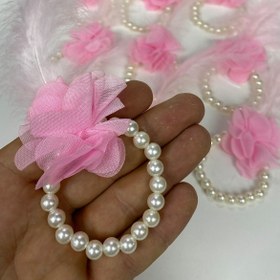 Resim Hobigram Pembe Incili Tüylü Nedime Bilekliği 10 Adet – Kına Eğlence Aksesuarı, Şık Tasarım, Kadın Aksesuarı 