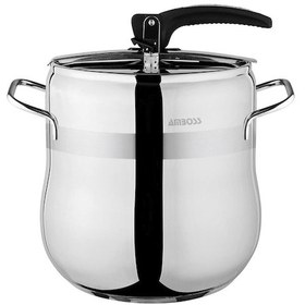 Resim Amber Klasik Paslanmaz Çelik Düdüklü Tencere Paslanmaz Çelik Kulp İndüksiyon Tabanlı - 10 Lt 