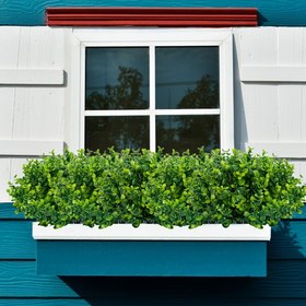 Resim 12 Paket UV Dirençli Yapay Boklu Şubeleri - Dış Mekan Patio Dekoru, Ev Dekorasyonu, Düğün, Bahçe için Sahte Evergreen Bitkileri - Pot Olmadan Plastik Sahte Yeşillik, Paskalya, Noel, Sevgililer Günü, Anneler Günü, Çok Yönlü Oda Tipi Dekoru | Yapay Yeşillik | Dayanıklı Plastik, Yapay Bitkiler 