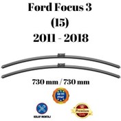 Resim Ford Focus 3 15 2011 2012 2013 2014 2015 2016 2017 2018 Uyumlu Ön Cam Muz Tipi Süpürgesi Takımı 730/730mm Silbak 