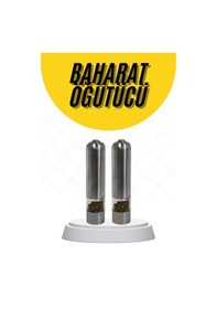 Resim Baharat Öğütücü Paslanmaz Ayarlanabilir Otomatik Pilli Işıklı Tuz & Karabiber Çok Renkli 