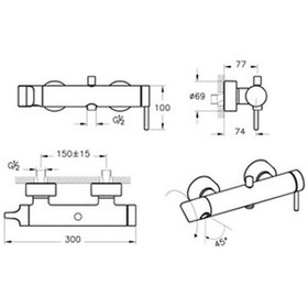 Resim Vitra Origin Banyo Bataryası Krom A42619 Krom 