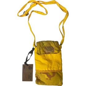 Resim Vintage Renkli Etnik Salaş İki Bölmeli Günlük Kadın Kol Omuz Çapraz Telefon Çantası 10 Cm X 17 Cm Sarı - Yeşil 