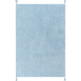 Resim Cool Halı Cool Cotton Ccn Plain Mavi Makinede Yıkanabilir Kaymaz Taban Pamuk Dokuma Bebek Halısı Mavi 