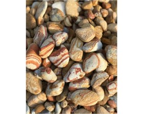 Resim Sarı Çizgili Dolomit 5 Kg, 2-4 Cm, Bahçe, Dere, Akvaryum, Çakıl Taşı 