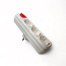 Resim Tek-İş Fiş Priz Üçlü Topraklı Anahtarlı Golyat Beyaz 