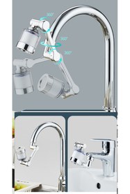 Resim pazarella Filtreli Kireç Hapsedici Robotik Kol Musluk Başlığı Mutfak Banyo Musluk Uzatma Aparatı Ucu 