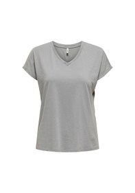 Resim Only Onllucy Lıfe Ss Vneck Moster Top Box Jrs Kadın Gri T-shirt - 15343382 