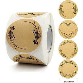 Resim 50-500 Adet Kraft Kağıt Çiçekler Teşekkür Ederim Etiket Çıkartmaları Hediye Kartı Paketi Parti Sarma Pişirme Küçük İşletme 2 Inç Açık Gri 