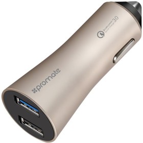 Resim Promate Qualcomm Hızlı Şarj 3.0 Çift Usb Araç Çakmak Şarj Cihazı - Robust-qc3 
