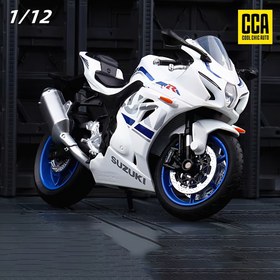 Resim 1pc CCA 1:12 Ölçek GSX-R1000 Beyaz Metal Motosiklet Modeli, Boomerang Gösterim Standı, İnce Koleksiyon Dekorasyon Süsü, Motosiklet Meraklıları İçin Hediye 