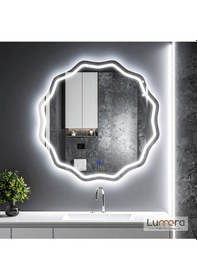 Resim Envara Beyaz Led'li Lazer Kumlamalı Lavabo & Banyo Aynası Dokunmatik Sensörlü 70 X 70 