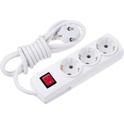 Resim LAMFER Mirsa 7730102 3lü Grup Priz Topraklı 2 Metre Anahtarlı 