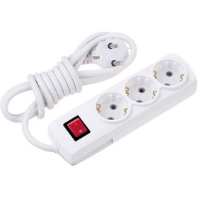 Resim LAMFER Mirsa 7730102 3lü Grup Priz Topraklı 2 Metre Anahtarlı 
