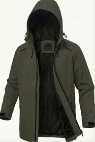 Resim Ghassy Co Erkek Haki Rüzgarlık/Yağmurluk Outdoor Omuz Detaylı Mevsimlik Spor Ceket 