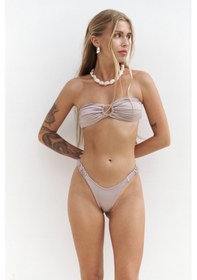 Resim Mai Collection Mai Studios Co. Zahira Ön Halka Detay Straplez Lila Bikini Üstü Lila 