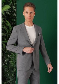 Resim Efor Comfort Fit Torba Cep Pötikare Gofre Kumaş Esnek Casual Füme Ceket C 669 Füme 