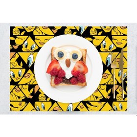 Resim Adawall Home Tweety Face Kumaş Amerikan Servis 4'lü Set 35x50cm Sarı - Siyah 