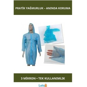 Resim Su Geçirmez Pratik Yağmurluk Tekli 140x150 Cm Çok Renkli 