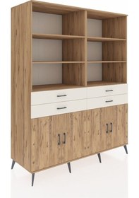 Resim Kronos Gardrop 8 Raflı 4 Çekmeceli 4 Kapaklı 176x59x221 Çam-çam/aytaşı Çam/aytaşı 