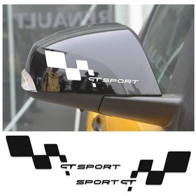 Resim Gt Sport Yazılı Desenli Ayna Sticker Etiket Modeli 